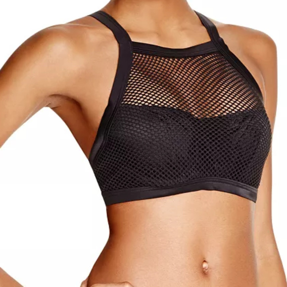 NEW Sexy GOTTEX Black Mesh Swim Top size M Cup D - Picture 1 of 8